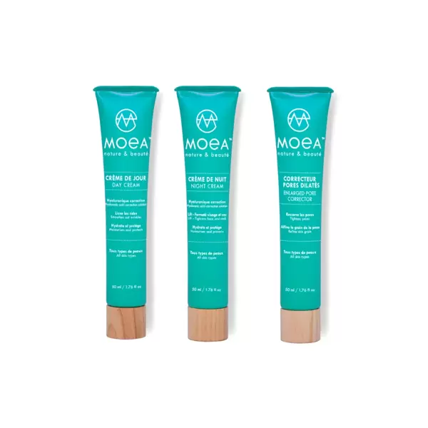 MOEA odos priežiūros rinkinys nuo raukšlių dienai ir nakčiai bei porų mažinimui